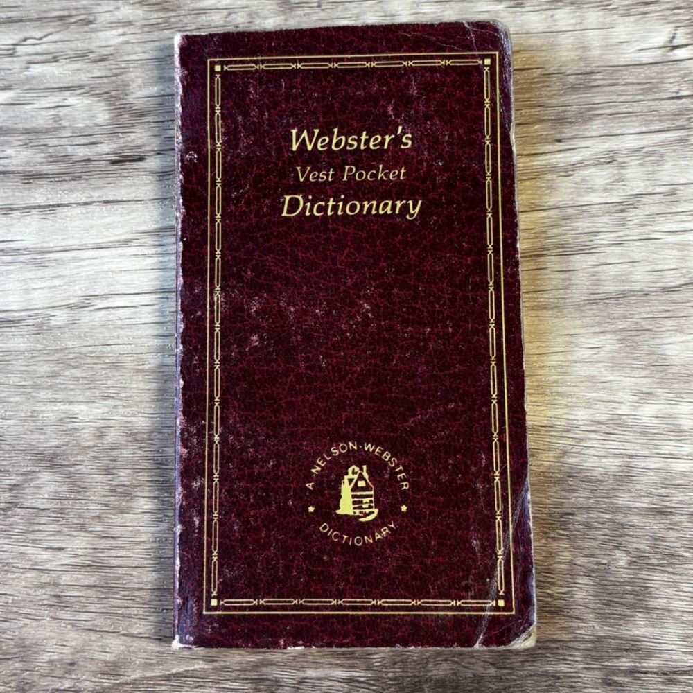 Nelson‎ Websters Vest Pocket Dictionary Vintage Maroon Gold Travel Size